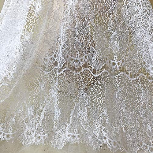 Оф-бела ткаенина од чипка од трепки, шуплива чипка цветна чипка од ткаенина од двор за фустан занаетчиски занаетчиски занаети