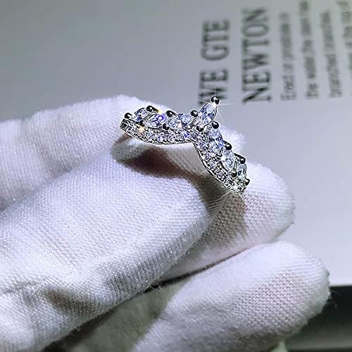 Модни жени со целосен дијамантски лак прстен прстен за накит подароци момче ringsвони 10-12