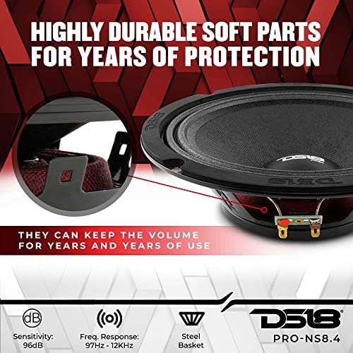 DS18 PRO-NS6 6.5 Плитки Звучник Автомобил Аудио-Среден Опсег, 300w Max, 150W RMS, 8 Оми, Тенок Неодимиум Звучник Магнет - Елегантен