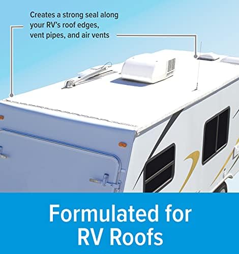 Заптивната смеса на RV Camco RV RV | Создава силна заптивка по должината на рабовите на покривот на вашиот RV, цевките за вентили и отворите