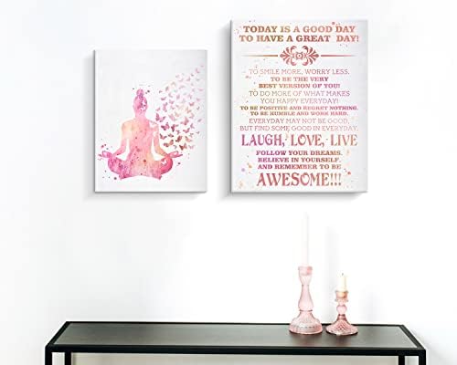 Kas Home денес е добар ден да имате одличен ден инспиративен цитат изреки за изреки wallидни декор знаци рустикално дрво врамена розова платно wallидна уметност модерна ф?