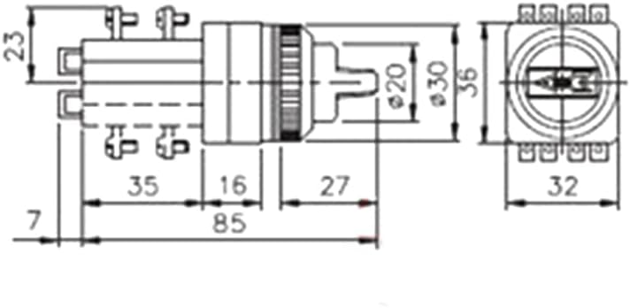 P155 250V 6A Копче за електричен ротационен прекинувач 30мм 25мм 2 позиција/3 прекинувач на копчето за избор на позиција 1NO TSS -25 TSS -30 -прекинувачи