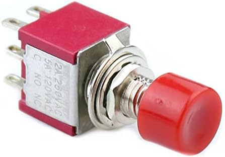 Tioyw Momentary 1 No 1 NC DPDT Црвено капаче за копче за притискање AC 120V 5A 250V 2A X 2PCS