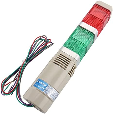 Баомаин индустриски сигнал светлосна колона LED аларм за аларм, плоштад кула, индикатор за светло за предупредување светло, црвено зелено DC