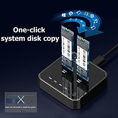 HGVVNM USB 3.1 Тип C До M. 2 Двојна Залив Надворешен Хард Диск Докинг Станица Со Офлајн Клон За M2 SSD Поддржува 2tb HDD Носителот