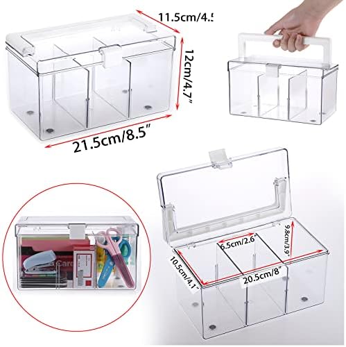 Btsky повеќенаменска пластична кутија за складирање со горната рачка и заклучување на заклучување- кутија за шиење кутија за складирање, кутија