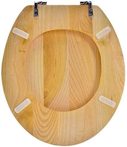 Wdbby цврсто дрво тоалетно седиште за тоалетно седиште со прилагодливи шарки Домашна бања додаток за дрво