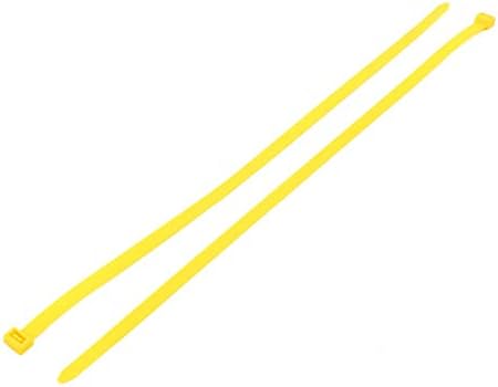 Нов Лон0167 8мм х 400мм Самозаклучувачки Најлонски Кабелски Врски Тешки Индустриски Жичени Патентни Врски Жолти 100 парчиња (8мм х