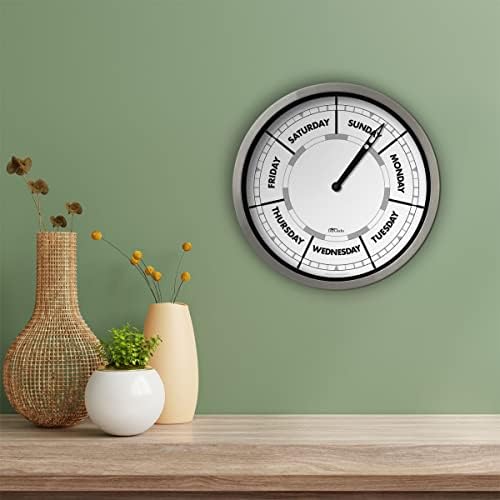 Дневни блокови Ден на неделата wallиден часовник со алуминиумска рамка - часовник за календарски ден - Идеален подарок за пензионирање за