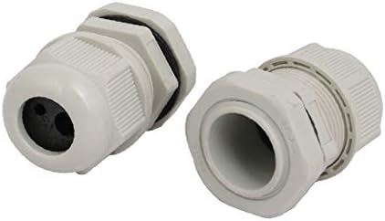 X-Gree PG16 2.5mm-3,5 mm опсег најлон 2 дупки прилагодливи кабли на жлезда сива 5 парчиња (PG16 2.5mm-3,5 mm Ранго најлон 2 Орифиос кабли
