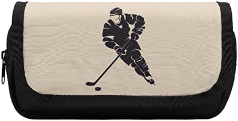 Цртан филм хокеј плеер молив кутија двојна торба за пенкало со голем капацитет држач за канцеларија за канцеларија за домашна канцеларија