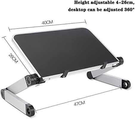 Liruxun прилагодлива лаптоп биро штанд преносен алуминиум ергономски лапдеск за ТВ кревет троседот компјутер со лаптоп табела