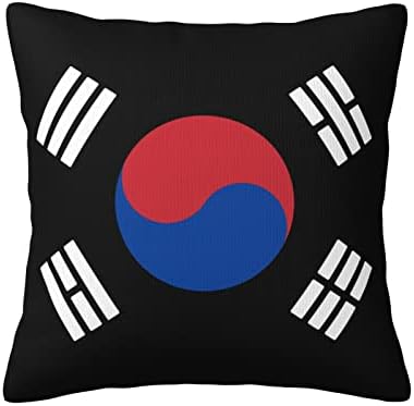 Перница Со корејско Знаме Вметнува Перници За Фрлање 18х18 Инчи Вметнете Квадратно Фрлање Навлака За Перница