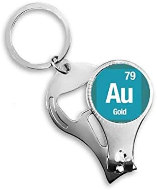 Au златен хемиски елемент Наука Nail Nipper Ring Key Clain Clain Clipper Clipper