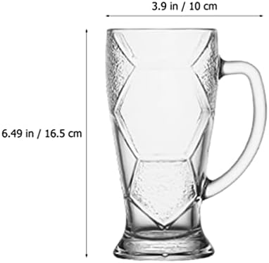 Луксузни Проѕирни Очила Проѕирни Чаши Стаклени Чаши За Пиво СО Рачка Тешки 600 МЛ Големи Чаши За Пиво Чаши За Пиење Пијалоци За Вода Вино