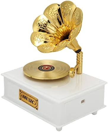 Мини музичка кутија, гроздобер музичка кутија, грамофонско моделирање Музичка кутија злато труба музички инструмент украс за свадба