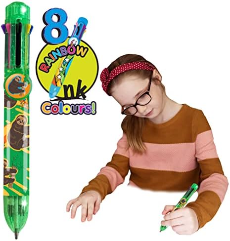 Писател на виножито - мрзливост, повеќебојно пенкало од Делуксбаза. 8 во 1 пенкало со топка за топка, фенси пенкала за деца и идеални канцелариски