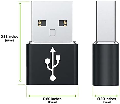 USB-C женски до USB машки брз адаптер компатибилен со вашиот Samsung SM-A525F за полнач, синхронизација, OTG уреди како тастатура, глушец,