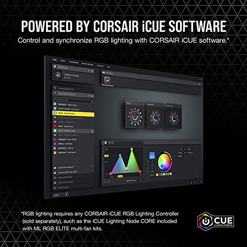 Corsair ML140 RGB Elite, 140мм магнетна левитација RGB вентилатор со AirGuide, единечен пакет