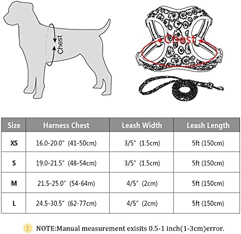 WZHSDKL Мода печатена најлонска кучиња затегнување елек рефлексивен без влечење кучиња за лепење на кучиња за мали средни кучиња мачки