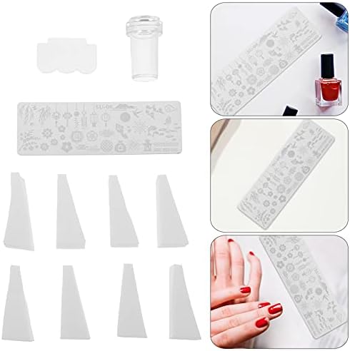 Комплети за лековити маникир 1 Поставете плоча за печат на ноктите со сунѓери стругалка од не'рѓосувачки челик букви DIY нокти Уметнички