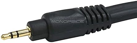 Аудио кабел Monoprice - 3 стапки - црна | Премиум стерео машко до 2 RCA машки 22awg, позлатено злато