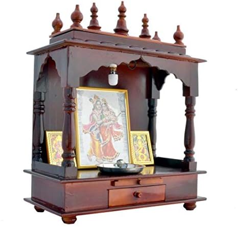 Devyom Export LED лесен дом Храмот/Поја Мандир/Дрвен храм/Храмот за дома/Мандап