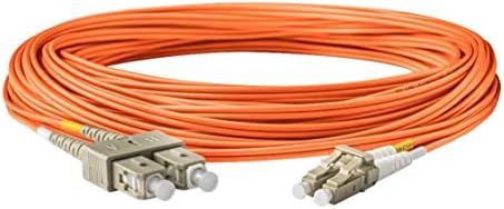 SpeedyFibertx - 12 -пакет 0,20 метар мултимод OM1 Duplex SC до LC Fiber Patch Cable, Corning OM1 62.5/125 Оптички влакна, портокалова