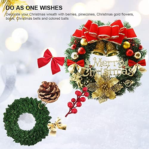 Божиќни Венци За Влезната Врата Надвор, Венци За Божиќни Украси, 16 Канадски Вештачки Бор Божиќен Венец За Божиќна Забава, неосветлени