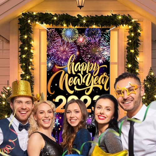 Среќна Нова Година Банер 2023, 6х2, 9фт Среќна Нова Година Покривка На Вратата Среќна Нова Година Украси 2023 Среќна Нова Година Украси На Вратите