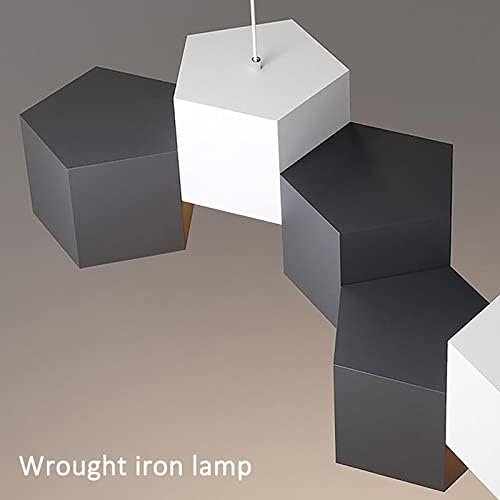 Омонс модерна коцка затемнета LED Dulight 6 светла, LED висечка светлина за дневна соба за трпезарија, современ геометриски лустер/A/80 *