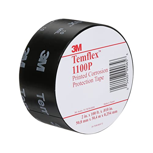 Скотч Супер 33+ Темфлекс Винил Корозија за заштита од корозија 1100, печатена, 2 во x 100 стапки, црна