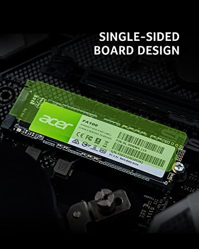 Acer FA100 2TB SSD - M.2 2280 PCIE Gen3 X 4 NVME интерфејс, 8 GB/S, 3D NAND внатрешен хард диск со внатрешна состојба до 3150 MB/S - BL.9BWWA.121