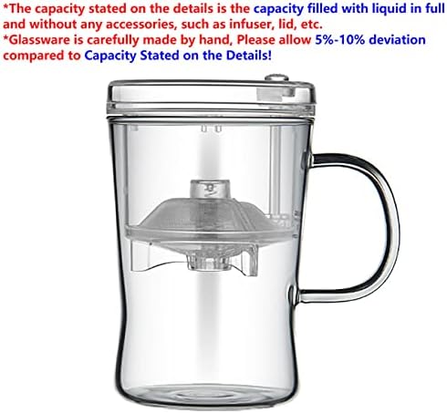 Xjhoma мини стаклена сад за кафе, удобна чаша за чај со храна од не'рѓосувачки челик од одделение од храна [бр.005, обележана во опис]