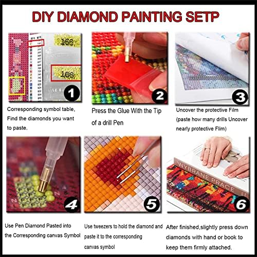 DIY 5D Дијамантски комплети за сликање за возрасни, 5 сетови/парчиња дијамантски вез со целосна вежба кристал ринестон вкрстена бод дијамантска