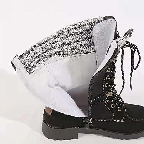 Зимска нова женска ретро топла чизми на снежни чизми гроздобер чизми со средно-телевизиски чизми волна уста дебели потпетици чевли за