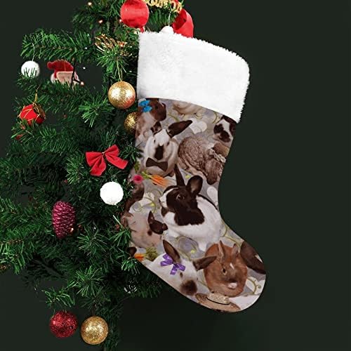 Среќни зајачиња Персонализирани Божиќни порибници дома Божиќно дрво камин виси украси