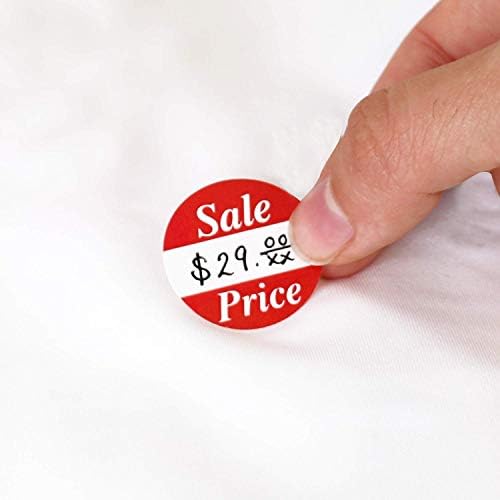 Пакет пакет од 500 „Цена на продажба“ кружни етикети што може да се отстранат на ролна | 1 x 1 полу-сјајни налепници за хартија, напишете