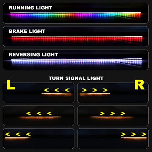 Вуда 125см Флексибилни Автомобил Опашка Светлина RGB LED Лента Колекции Задниот Капак Сопирачката Запре Трепкач Светилка Водоотпорен