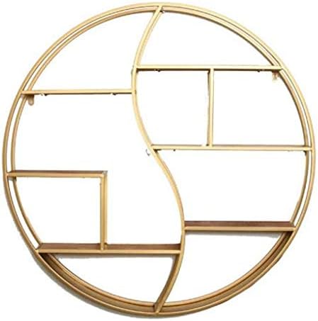 Jjjzs wallидна полица од железо ， модерна кружна метална рамка wallид монтиран лебдечки полица Ниво Декоративен дисплеј решетка