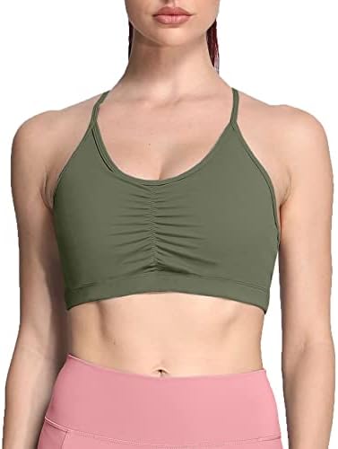 Aoxjox Sports Bras For Women Filding Fitness Ruched Обука за лоши крстови назад