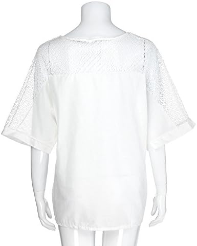 Xiaxogool преголеми маици за жени бохо цветни везени кошули шутираат чипка блузи 2023 летни врвови