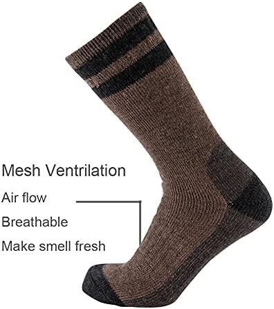 Cerebro Merino Wool чорапи за мажи, перничени чорапи со средно-телевизори влага за пешачење за пешачење за дома, патеки, на отворено