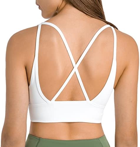 Lemedy Cross Back Sports Sports Bra Strappy Padded Criss Cross Yoga Crop Top Top