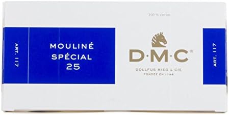 DMC 6-влакно везење памучен конец, средно античко сино