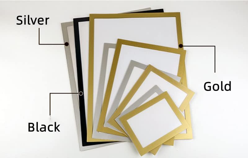 Рамки за постери за PVC 4PACK, 8,5 x 11,75 Магнетски џебови со фотографии, само-лепете рамка за приказ, водоотпорен знак на