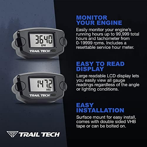 Trail Tech 742-A00 TTO TTO THACH час дигитален мерач на мерач мотоцикл тахометар