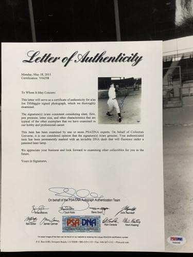 Dimо ДиМаџо потпиша фотографија 11x14 Бејзбол ретка слика Auto NY Yankees HOF PSA/DNA - Автограмирани фотографии од MLB