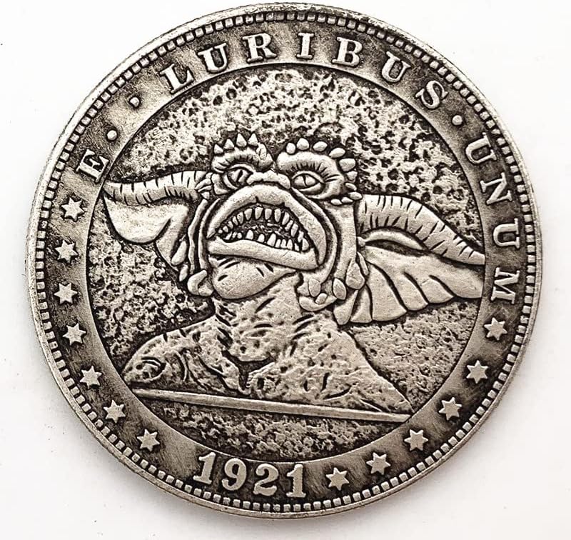 1921 година Риба Антички сребрен стар бакар комеморативни монети монети монети бакарни монети комеморативни монети за олеснување на медалот