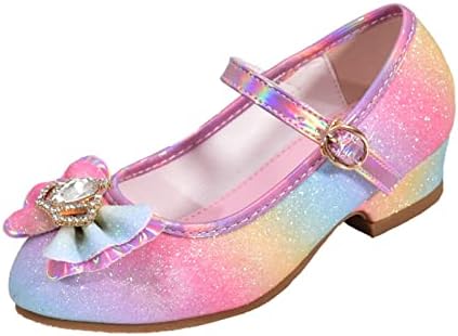 Деца чевли со дијамантски сјајни сандали принцези чевли лак високи потпетици покажуваат принцези чевли девојки во затворен фудбалски чевли
